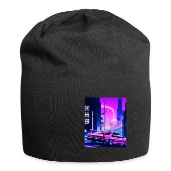Vaporwave Aesthetic Synthwave Car - Jersey Beanie - black - Front