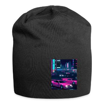 Vaporwave Aesthetic Synthwave Car - Jersey Beanie - black - Front