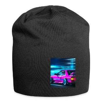 Vaporwave Aesthetic Synthwave Car - Jersey Beanie - black - Front