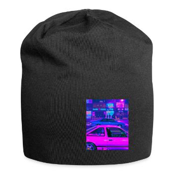 Vaporwave Aesthetic Synthwave Car - Jersey Beanie - black - Front