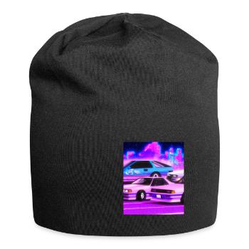 Vaporwave Aesthetic Synthwave Car - Jersey Beanie - black - Front