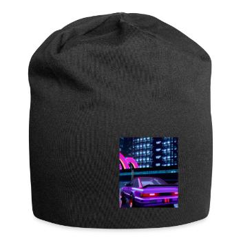 Vaporwave Aesthetic Synthwave Car - Jersey Beanie - black - Front