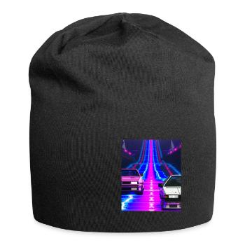 Vaporwave Aesthetic Synthwave Car - Jersey Beanie - black - Front