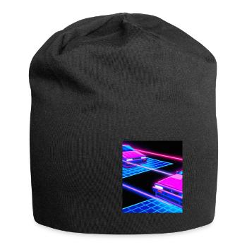 Vaporwave Aesthetic Synthwave Car - Jersey Beanie - black - Front