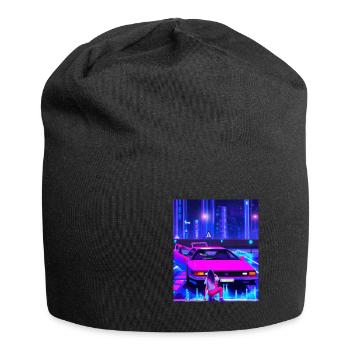 Vaporwave Esthétique Synthwave Car Anime Fille - Bonnet en jersey - noir - Devant