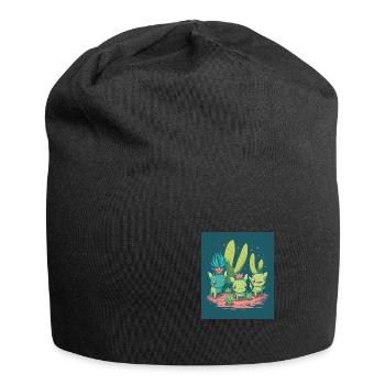 Mexican Cactus Plant Lover Cactus Axolotl Mexican - Jersey-Beanie - Schwarz - Vorne