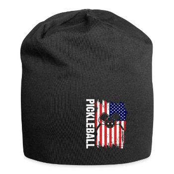 Drapeau américain Pickleball Lover Paddle - Bonnet en jersey - noir - Devant