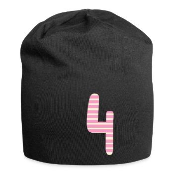 Nummer 4 - Jersey-Beanie - Schwarz - Vorne