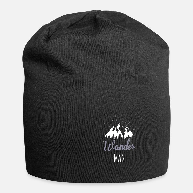 Wander Man Wandern Wanderer Sprüche Geschenk - Jersey-Beanie - Schwarz