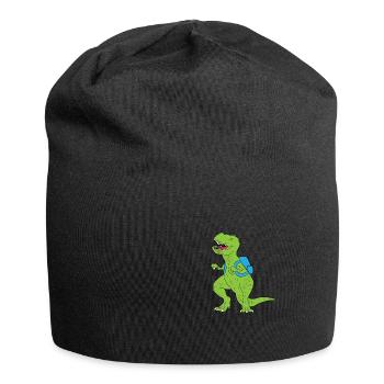 T-Rex Dinosaurier Dino Einschulungs Schulkind - Jersey-Beanie - Schwarz - Vorne