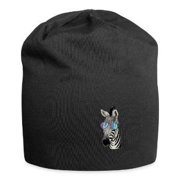 Zebra mit Sonnenbrille als Geschenk für Kids - Jersey-Beanie - Schwarz - Vorne