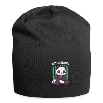 Not listening funny sarcastic humor -sarcasmu - Jersey Beanie - black - Front