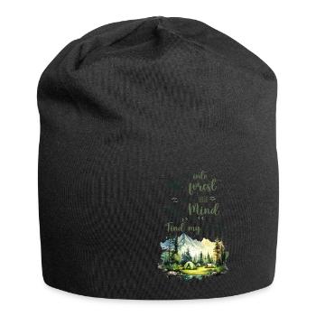 Forest Quote - Et dans la forêt je vais - Bonnet en jersey - noir - Devant