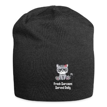 Le sarcasme frais sert du sarka amusant tous les jours - Bonnet en jersey - charbon - Devant