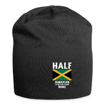 Halbjamaikaner ist besser als keine Nationalflagge - Jersey-Beanie - Schwarz - Vorne