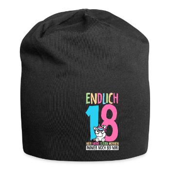 Endlich 18 Aber Meine Eltern Wohnen Immer Noch Bei - Jersey-Beanie - Schwarz - Vorne
