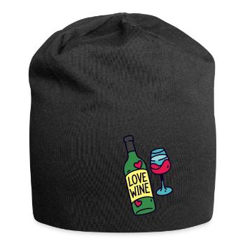 Wein trinken Wein Geschenk Lustiges Wein Shirt - Jersey-Beanie - Schwarz - Vorne