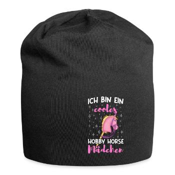Ich bin ein cooles Hobby Horse Mädchen - Jersey-Beanie - Schwarz - Vorne