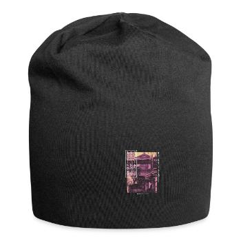Japanisch Streetwear Aesthetic - Jersey-Beanie - Schwarz - Vorne