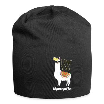 I only sing Alpacapella Alpaka Lama lustiges Shirt - Jersey-Beanie - Schwarz - Vorne