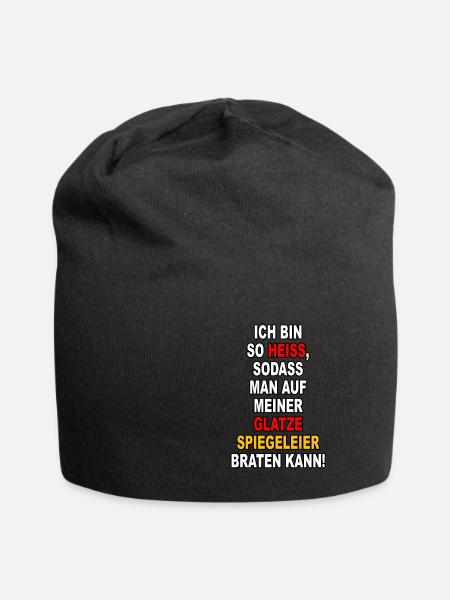 Glatze und Spiegeleier Lustig - Jersey-Beanie - Schwarz