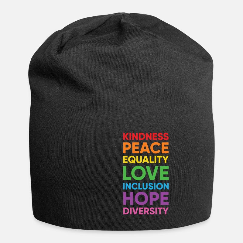 Human Peace Equality Kindness Diversity - Jersey-Beanie - Schwarz