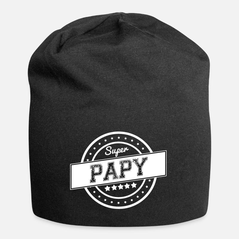 Super papy - blanc - Bonnet en jersey - noir