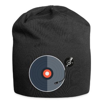 Enregistrez phonographes Cadeau Musique Vinyle - Bonnet en jersey - noir - Devant
