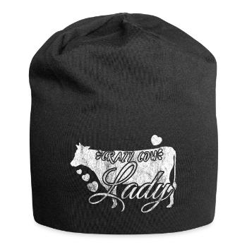 Crazy Cow Lady cadeau vache Lady Farmer Bauer - Bonnet en jersey - noir - Devant