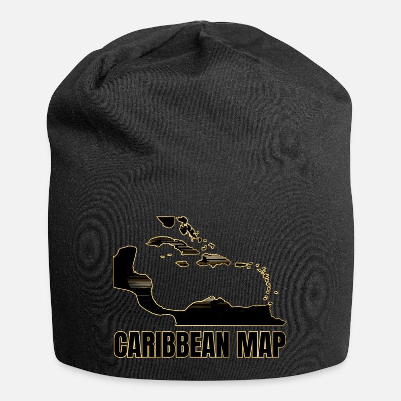 CARIBBEAN Map - Jersey Beanie - black