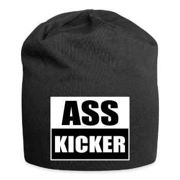Arsch Kicker Lustiger Spruch Ass Kicker - Jersey-Beanie - Schwarz - Vorne