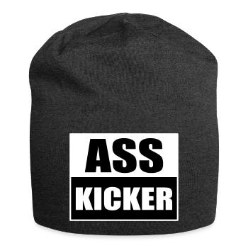 Arsch Kicker Lustiger Spruch Ass Kicker - Jersey-Beanie - Anthrazit - Vorne