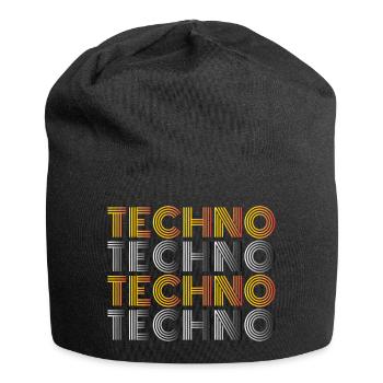Techno Techno Techno Techno minimal shirt - Jersey Beanie - black - Front