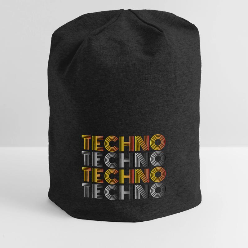 Techno Techno Techno Techno Techno chemise minimale Bonnet en jersey