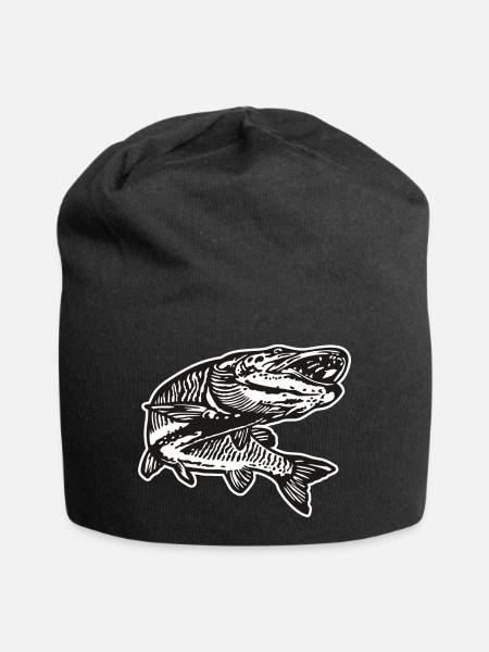 Hecht mit kontur - Jersey-Beanie - Schwarz