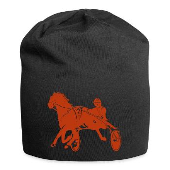 Traber Trabrennen Pferderennen - Jersey-Beanie - Schwarz - Vorne
