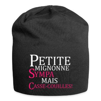 petite mignonne sympa mais casse-couilles! - Bonnet en jersey - noir - Devant