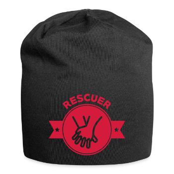 Erste Hilfe / Retter / Retterin / Arzt - Jersey-Beanie - Schwarz - Vorne