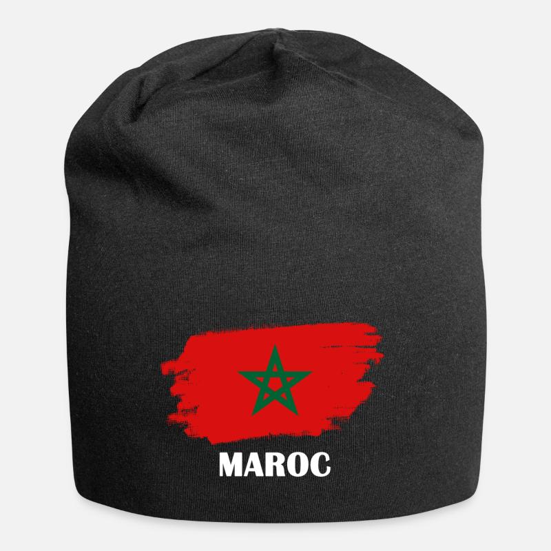 Drapeau du Maroc - Bonnet en jersey - noir