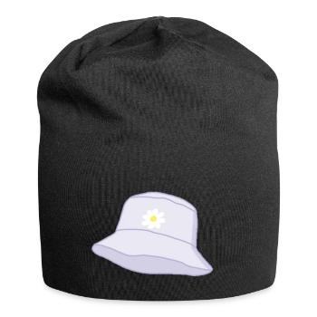 Bob avec une fleur - Bonnet en jersey - noir - Devant