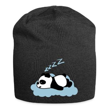 Panda endormi - Bonnet en jersey - charbon - Devant