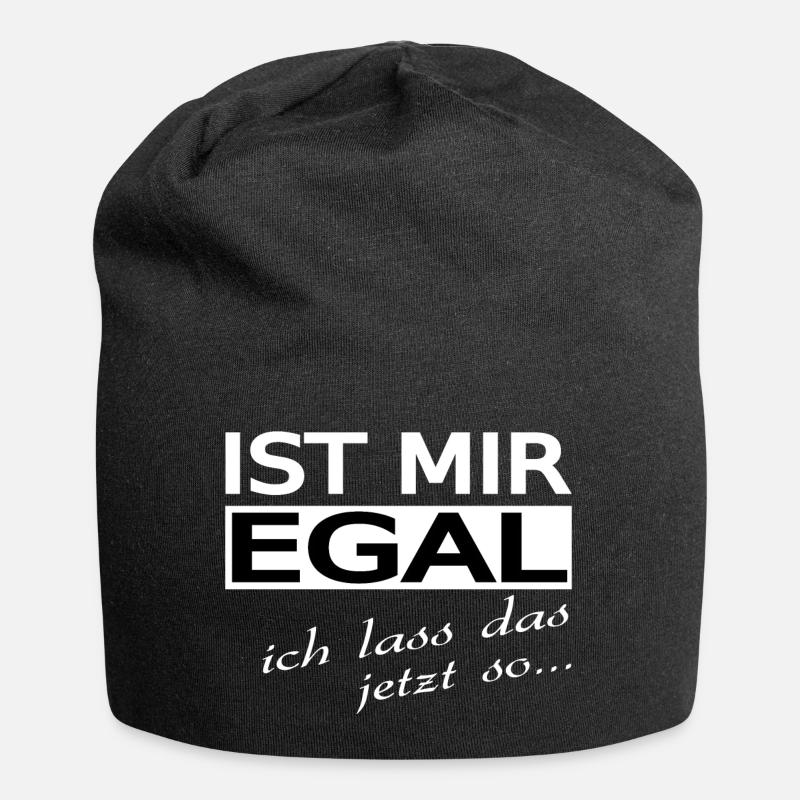 Spruch - Jersey-Beanie - Schwarz