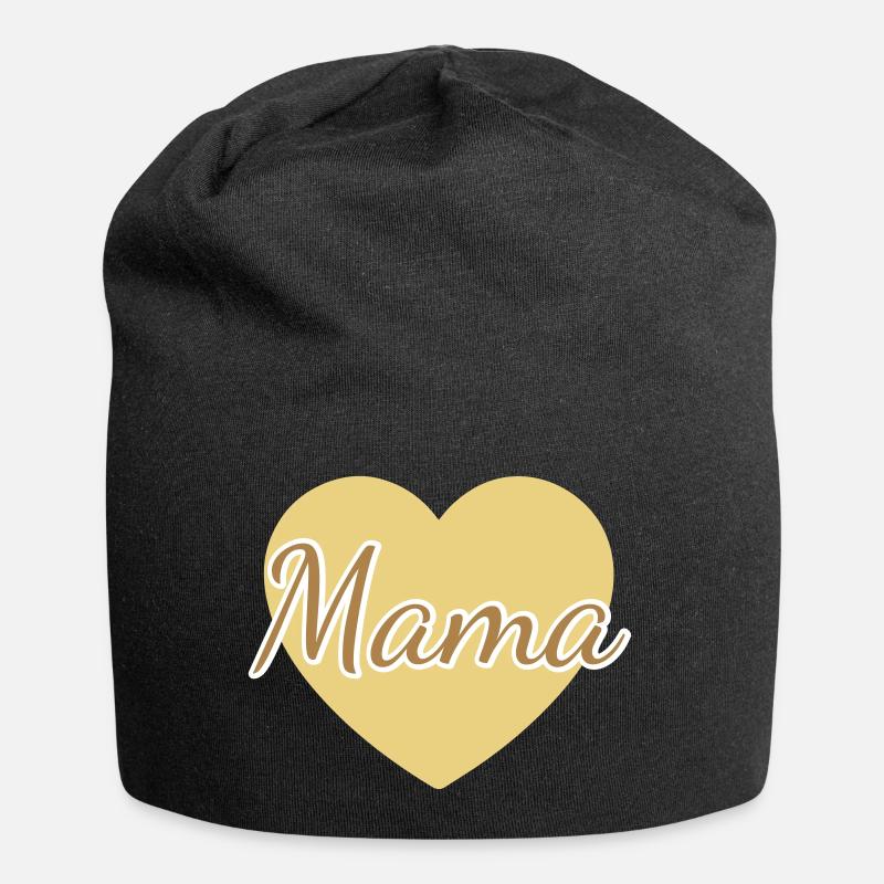 mama herz 01 - Jersey-Beanie - Schwarz