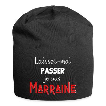 laisse-moi passer je suis marraine - Bonnet en jersey - noir - Devant