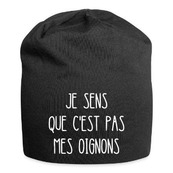 je sens que c'est pas mes oignons - Bonnet en jersey - noir - Devant