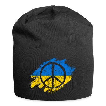Ukraine Frieden Peace Flagge - Jersey-Beanie - Schwarz - Vorne