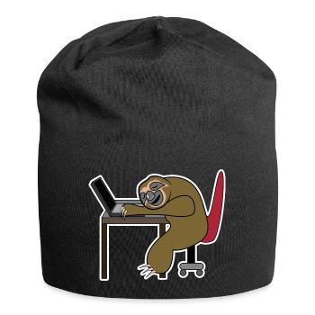 Ordinateur portable Home Office Déclaration Wfh Lustig Freelancer - Bonnet en jersey - noir - Devant