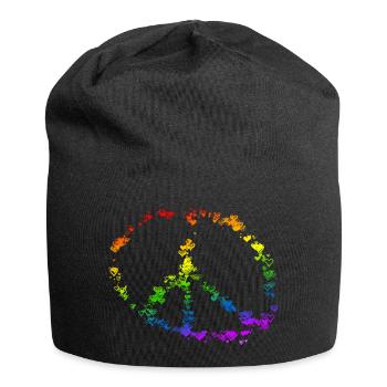 Frieden Zeichnung Freiheit Regenbogen Farben 3 - Jersey-Beanie - Schwarz - Vorne
