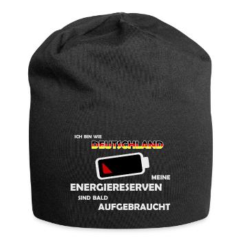 Wie Deutschland: Energiereserven aufgebraucht - Jersey-Beanie - Schwarz - Vorne
