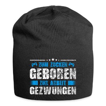 Zum Zocken geboren zur Arbeit gezwungen Controller - Jersey-Beanie - Schwarz - Vorne